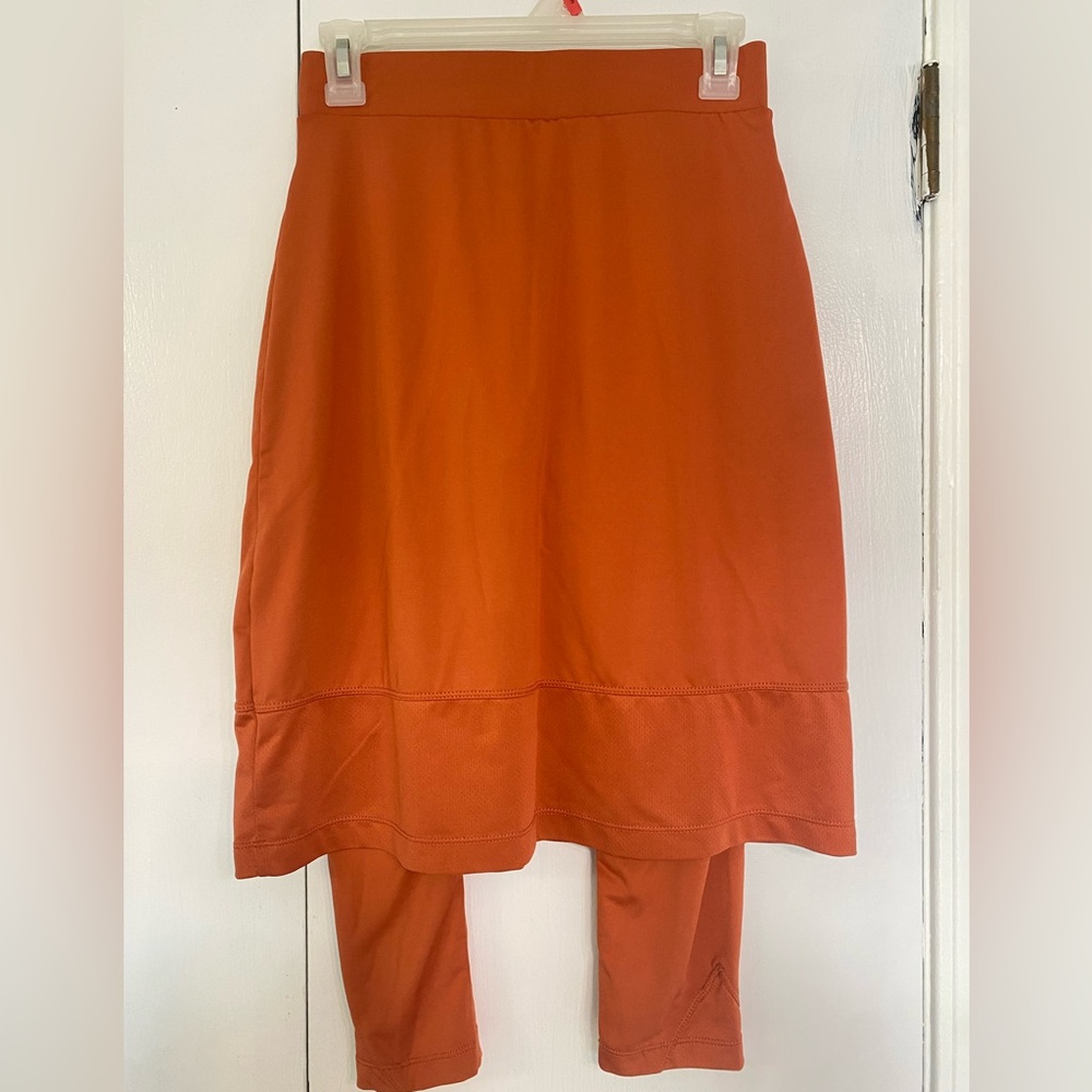 {Snoga} Mesh Basic Burnt Orange Sports Skirt - image 3